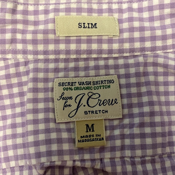 J. Crew Men’s Slim Fit Secret Wash Button-Down Shirt in Purple Check - Picture 3 of 4